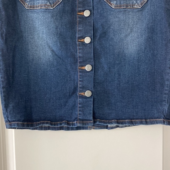 Kenneth Cole 10 pencil jean skirt blue pockets - Picture 5 of 11